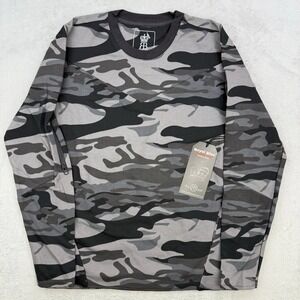 Royal Blue Shirt Mens Camo Long Sleeve T-Shirt Zip Pocket Streetwear‎ Large